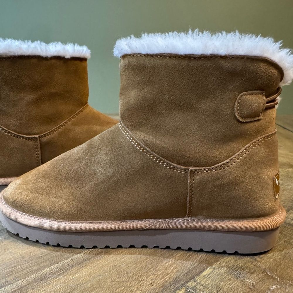 Koolaburra by UGG, Nalie Mini Chestnut Fur Lined Button Boots Women’s size 5 - Picture 14 of 16